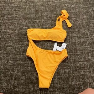 Yellow Cut-Out Swimsuit